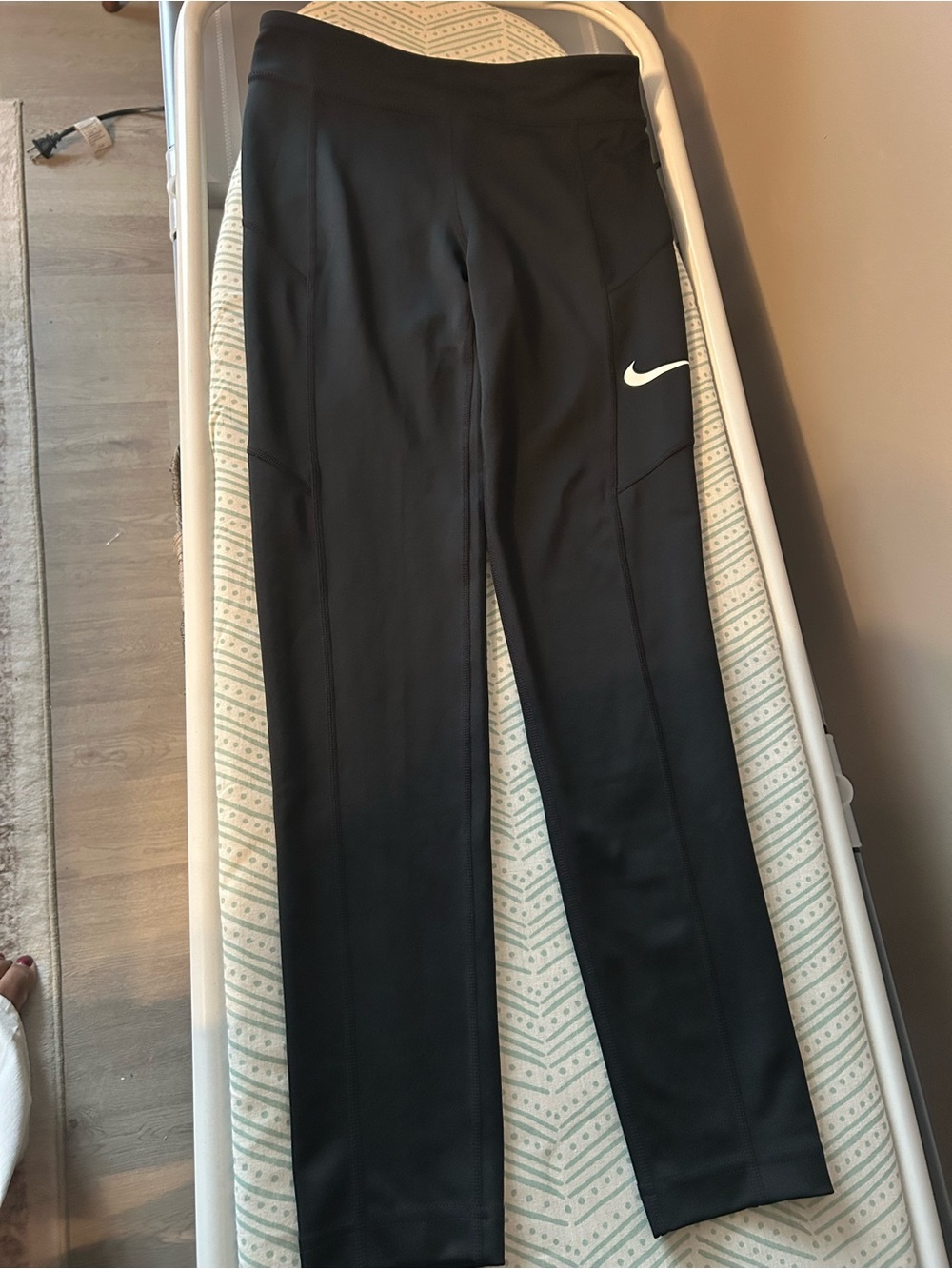 Nike Black Women's Training Leggings with White Swoosh